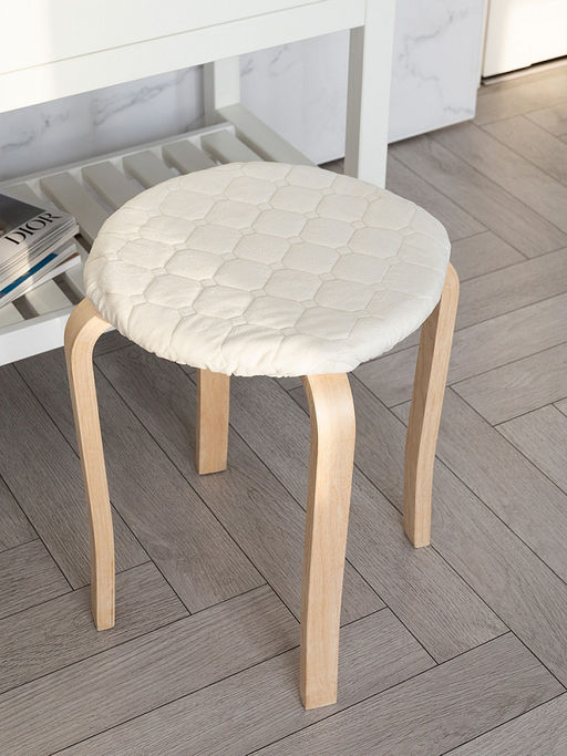 Чехол на табурет D33 молочный вельвет