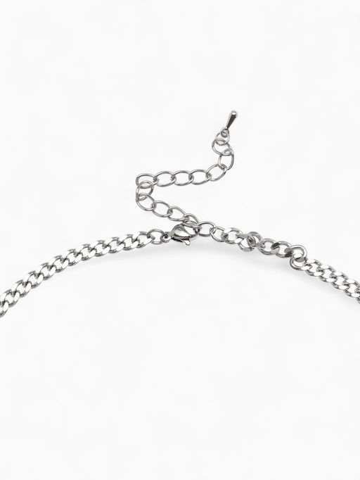 Колье Бабочка звёзды, белое в серебре, 40 см