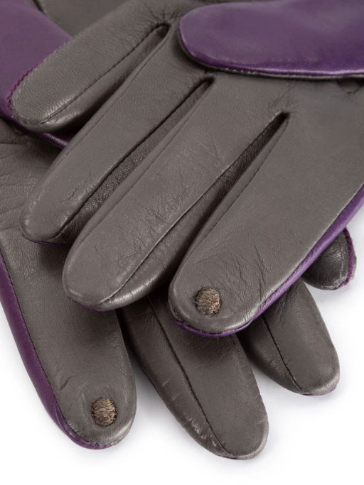 Перчатки женские ш+каш. TOUCH F-IS0065 d.violet/d.grey - Eleganzza фото 4