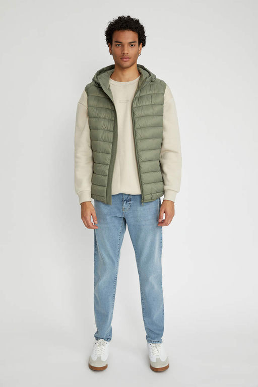 Пуховик Slim Fit с капюшоном - Defacto фото 5