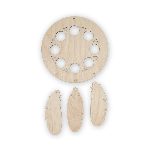 Заготовка для декорирования Mr. Carving ВД-394 Ловец снов 1 фанера d 15 см х 0.4 см 3 подвески