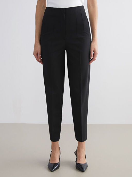 Y?ksek Bel Cigarette Kad?n Pileli Pantolon