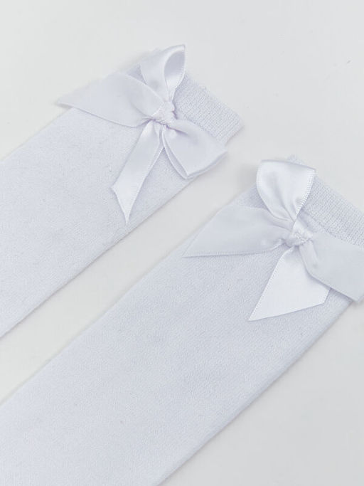 Fiyonk Detayl? K?z ?ocuk Diz Alt? ?orap 2li