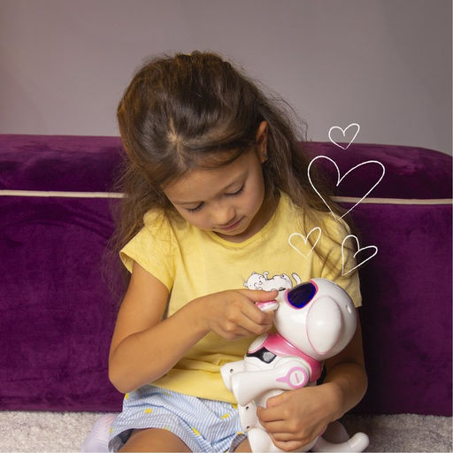 Робот собака Чаппи IQ BOT, интерактивный: сенсорный, свет, звук, музыкальный, танцующий, на аккумуляторе, на русском языке, розовый  фото 7