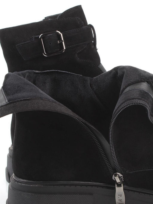 01-E2014B-497B BLACK Ботинки демисезонные женские (натуральная замша)