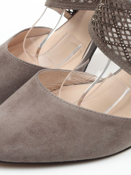 06-9000-2A-5 GRAY/BEIGE Туфли женские (натуральная замша)