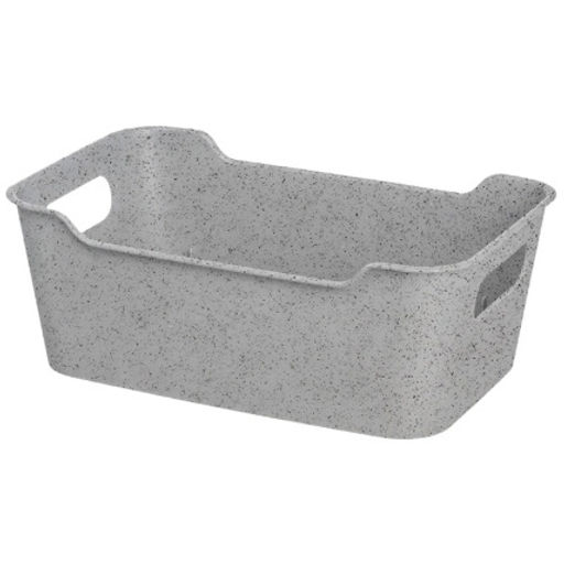 Цена за 3 шт. Корзина для хранения универсальная "Mango" цвет гранит серый 1.5л, 19*14*8см