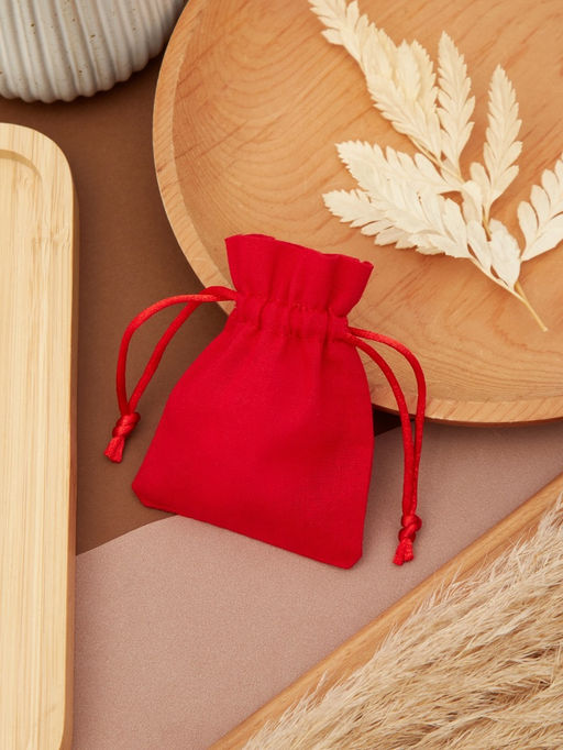 Цена за 50 шт. Мешочек подарочный Хлопок, 7?9 см, красный