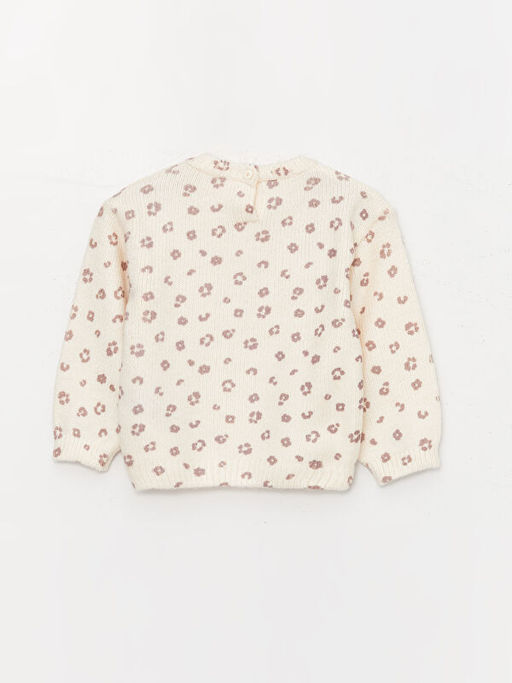 Bisiklet Yaka Uzun Kollu Desenli K?z Bebek Triko Kazak - Waikiki фото 2