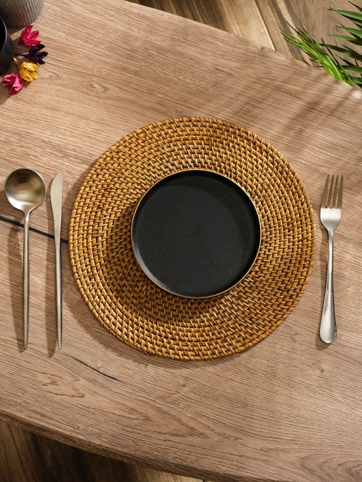 Коврик сервировочный плетеный круглый ротанг, 30х30х0,5 см