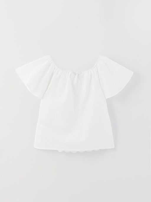 Kay?k Yaka K?sa Kollu K?z ?ocuk Bluz - Waikiki фото 2