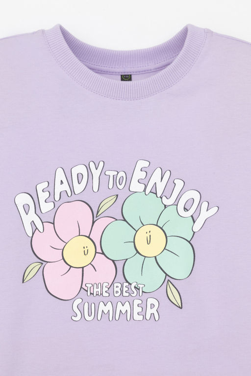 Crockid _ КР 302696-1/пастельно-лиловый к541 фуфайка (футболка) для дев  фото 6