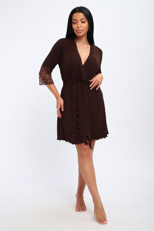 Халат женский из вискозы Адель Нуар шоколад - Амадэль фото 25