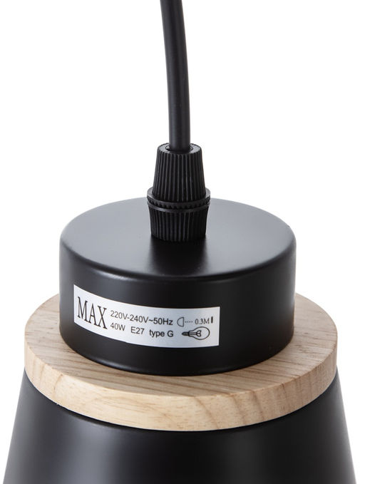 Светильник подвесной 30136/3, 3хE27, 40 Вт, чёрный