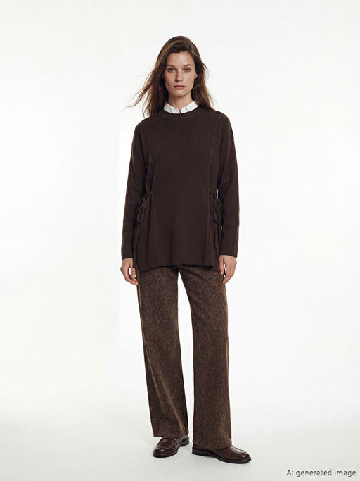 Bisiklet Yaka Kad?n Triko Tunik