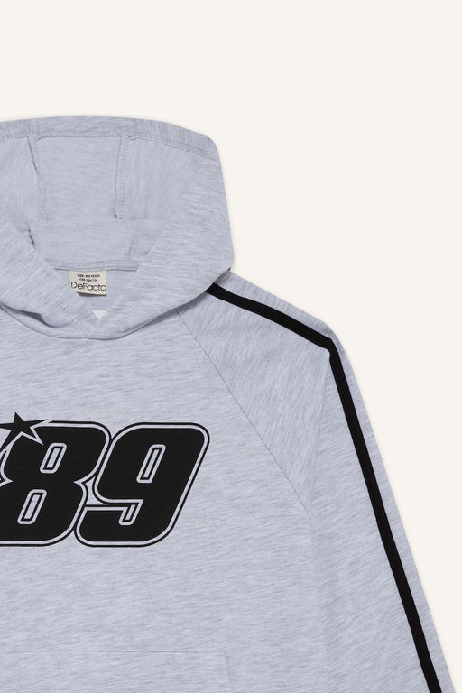 Kap__onlu Bask_l_ Sweatshirt Erkek _ocuk - Defacto фото 3