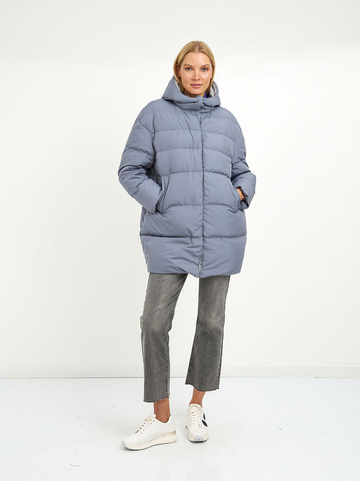 Пуховик женский с капюшоном, нап-ль:пух, перо - Glenfield фото 7