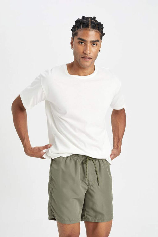 Шорты для плавания выше колена стандартного кроя на сетчатой подкладке - Defacto фото 3