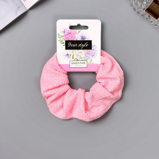 Цена за 3 шт. Резинка для волос «Орбита», классик текстура, 10 см, розовая