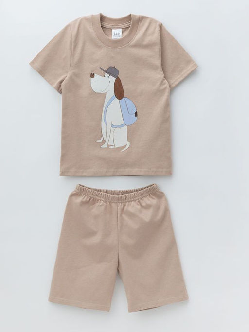 Пижама для мальчика с шортами, мокко - Lesi kids фото 17