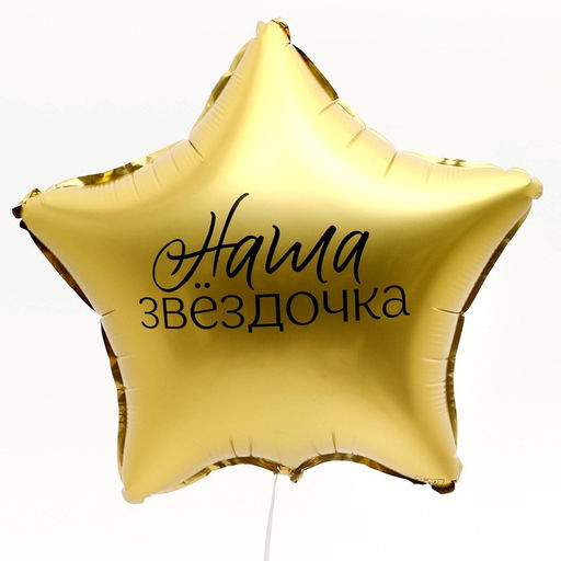 Цена за 3 шт. Воздушный шар фольгированный 18" «Наша звёздочка» в форме звезды, с подложкой