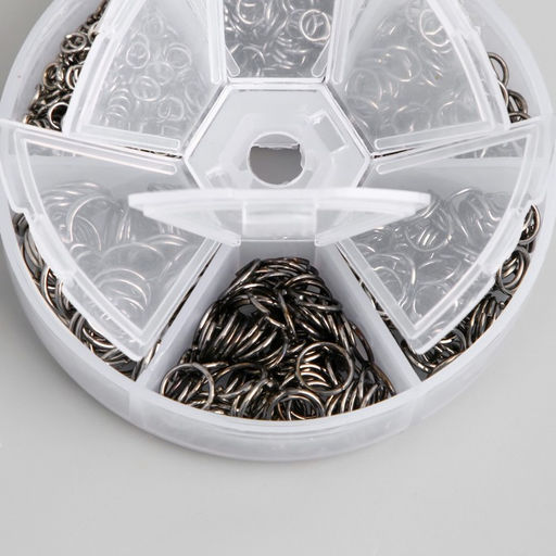 Кольца зажимные металл в шкатулке Чёрное серебро 880 шт 8х8х2 см - Simaland фото 2