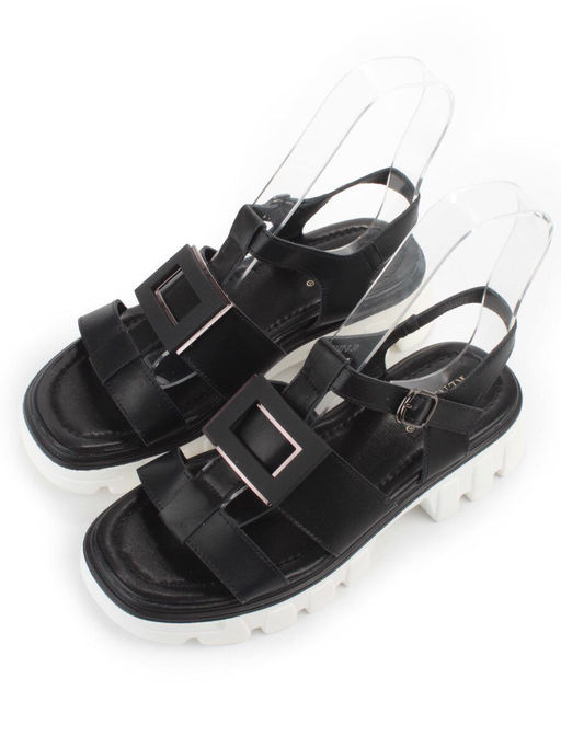 08-PEY195-3 BLACK Босоножки женские (натуральная кожа) - Фабричный китай фото 3