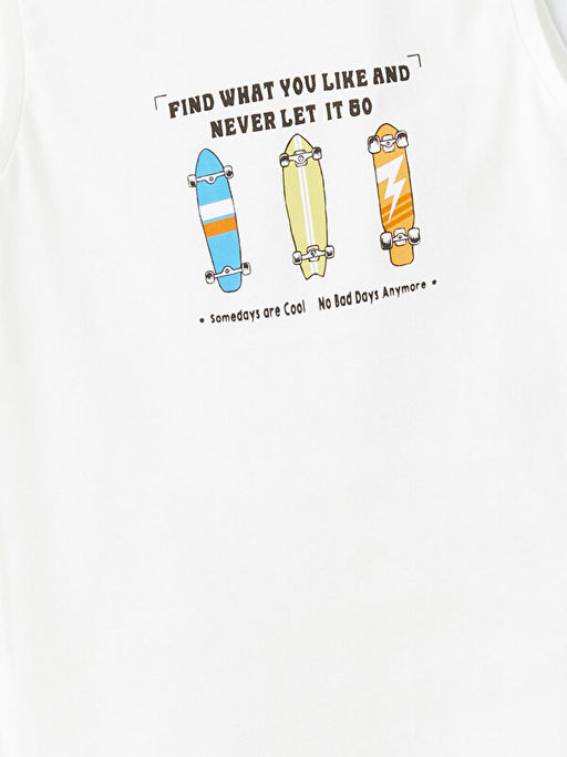 Bisiklet Yaka Bask?l? Erkek ?ocuk Atlet - Waikiki фото 2