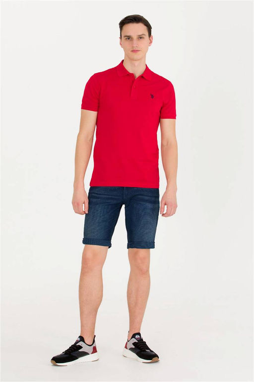 U. S. Polo Assn Мужская красная базовая футболка с воротником-поло - U.s. polo assn фото 10