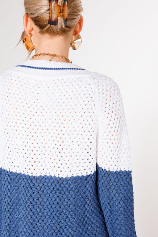 Джемпер KOKOdea 21-027 бело-синий  фото 5