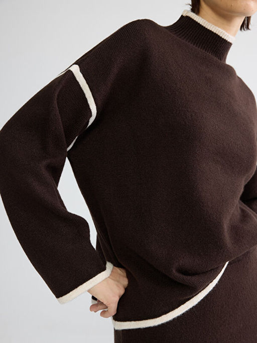 Yar?m Bal?k?? Yaka Kad?n Triko Kazak