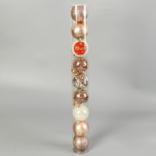 Ёлочные игрушки Мелодия волны диско, шары новогодние, d=6 см, набор 9 шт., золото/белый - Зимнее волшебство фото 4