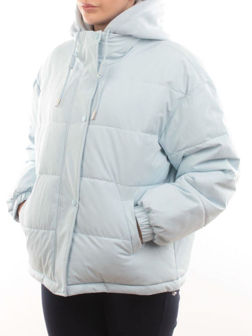 H24-088 LT. BLUE Куртка демисезонная женская (120 гр. холлофайбер) - Фабричный китай фото 5