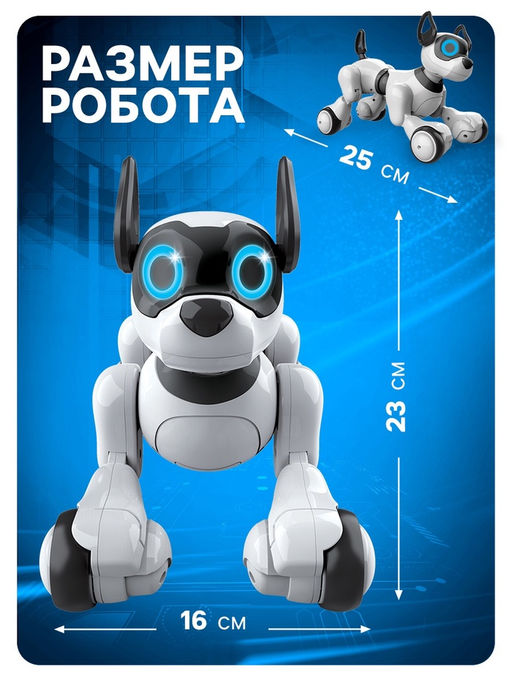 Робот собака Koddy IQ BOT, на пульте управления, интерактивный: звук, свет, танцующий, музыкальный, на аккумуляторе  фото 2