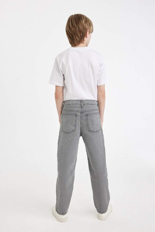 Прямые джинсовые брюки прямого кроя для мальчика - Defacto фото 5