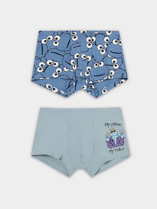 Трусы мужские боксеры мультипак (2 шт.) серо-синие с контурными героями - Mark formelle фото 5