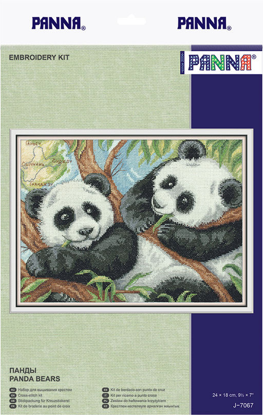 Набор для вышивания PANNA J-7067 Панды 24 х 18 см