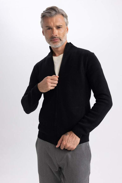 Кардиган Slim Fit с высоким воротником - Defacto фото 4