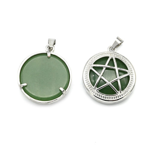 Кулон Звезда 27*27мм из авантюрина зеленого