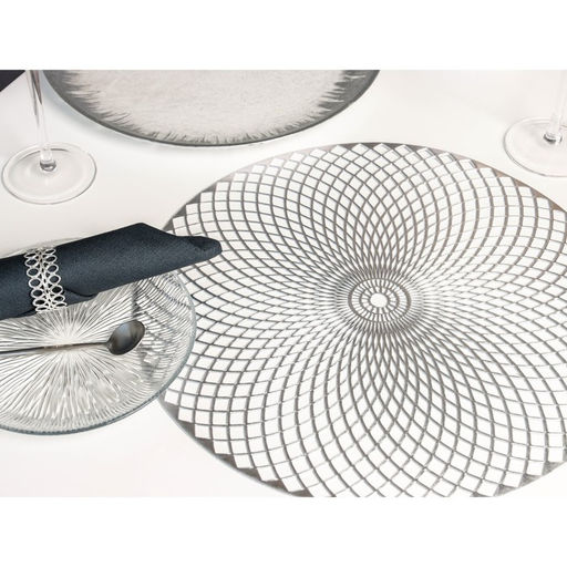 Набор салфеток сервировочных на стол Доляна Вира, 4 шт, d=38 см, цвет серебряный  фото 16