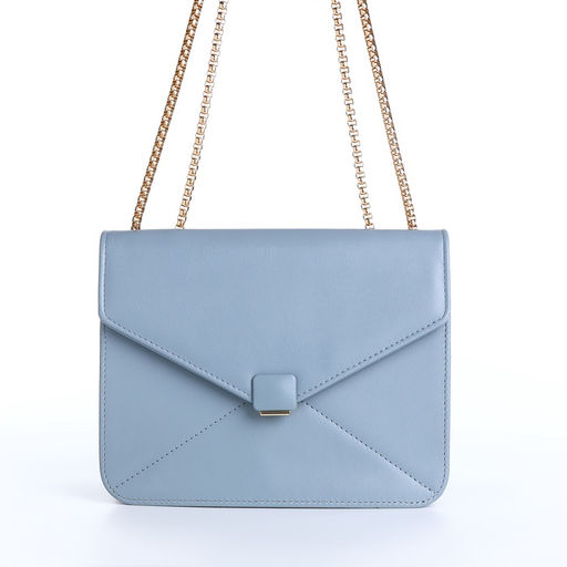 Сумка женская мессенджер на магните, 20×6×13 см, голубая