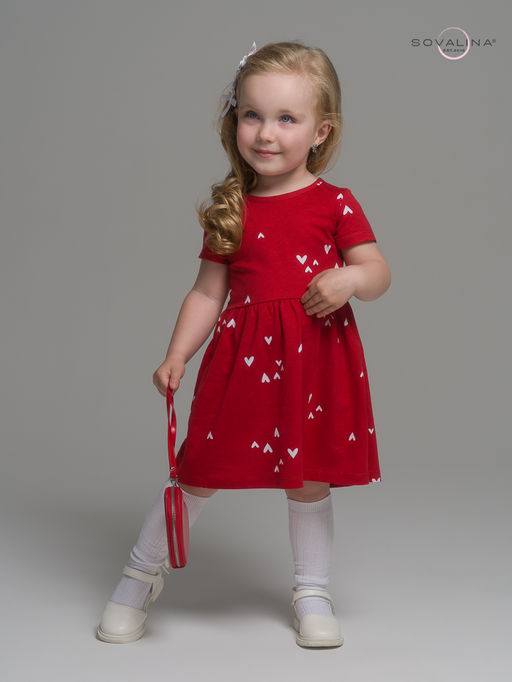 Платье Лето беленькие сердечки