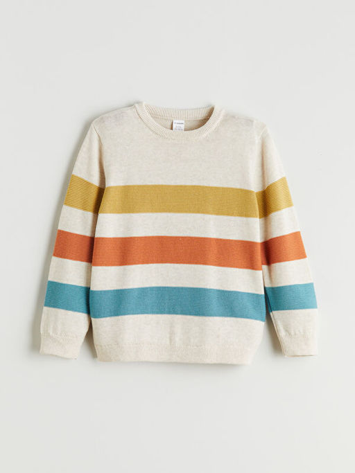 Bisiklet Yaka Uzun Kollu Erkek Bebek Triko Kazak