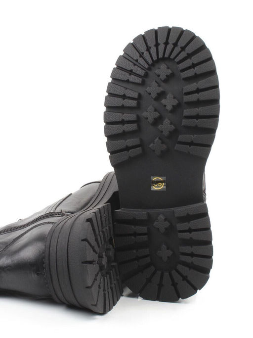 01-A13-1 BLACK Ботинки демисезонные женские (натуральная кожа)