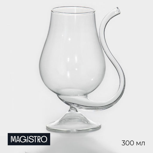 Бокал для вина Magistro «Forma. Пантера», 300 мл, с трубочкой, стекло, прозрачный