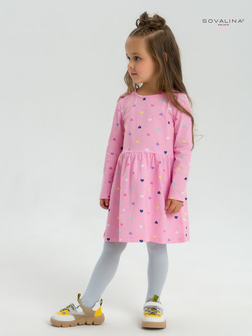 Платье Эля цветные сердечки на розовом - Sovalina фото 20