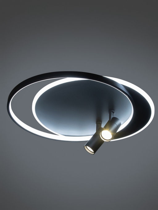 Люстра FL51393, пульт, LED, 3000-6400K, 65 Вт, 56×48×12 см, чёрная
