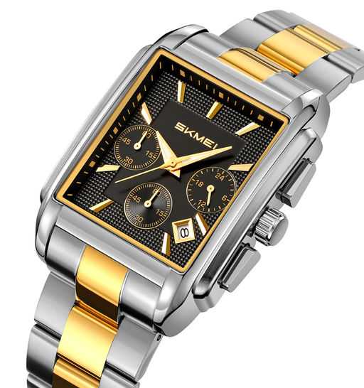 Часы наручные Skmei мужские кварцевые 2339silver-gold-black-steel