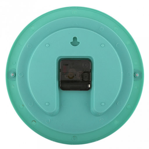 Часы настенные Омега д26см, h3,5см, мягкий ход, циферблат белый; цифры арабские, черный; корпус пластик, светло-зеленый; в коробке (Китай) - Домашняя мода фото 4