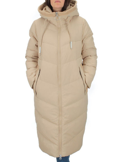 126 BEIGE Пальто зимнее женское (200 гр. холлофайбер) - Fashion фото 2